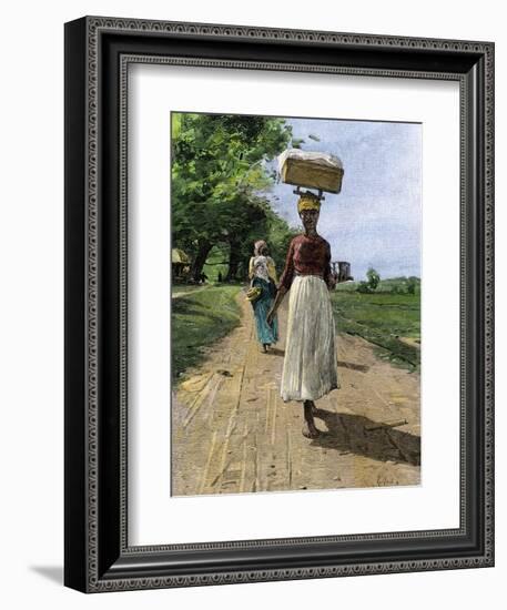 Jamaica Woman on Her Way to Market, 1890s-null-Framed Giclee Print