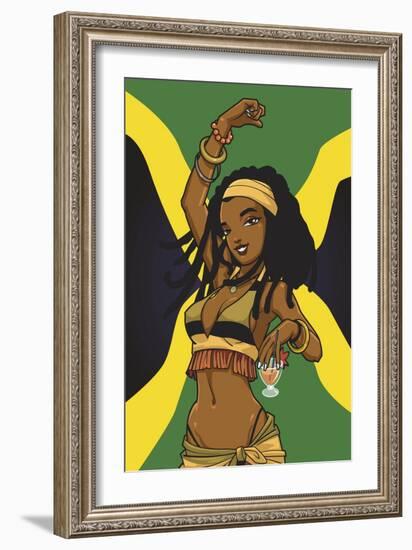 Jamaican Anime Girl-Harry Briggs-Framed Giclee Print