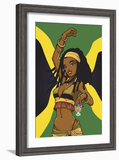 Jamaican Anime Girl-Harry Briggs-Framed Giclee Print