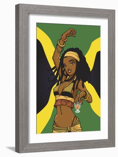 Jamaican Anime Girl-Harry Briggs-Framed Giclee Print