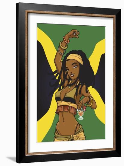 Jamaican Anime Girl-Harry Briggs-Framed Giclee Print