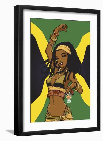 Jamaican Anime Girl-Harry Briggs-Framed Giclee Print