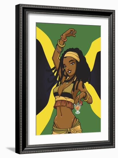 Jamaican Anime Girl-Harry Briggs-Framed Giclee Print