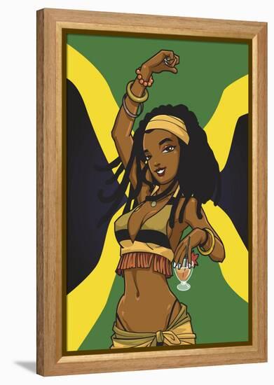 Jamaican Anime Girl-Harry Briggs-Framed Premier Image Canvas