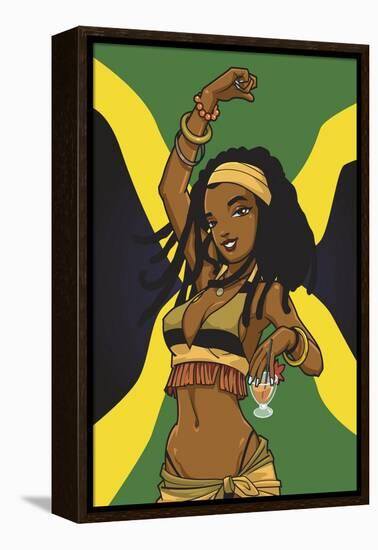 Jamaican Anime Girl-Harry Briggs-Framed Premier Image Canvas
