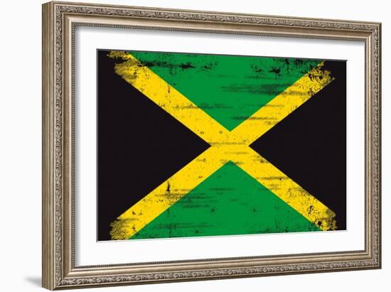 Jamaican Grunge Flag An Old Jamaican Flag Whith A Texture-TINTIN75-Framed Art Print