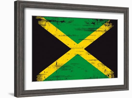 Jamaican Grunge Flag An Old Jamaican Flag Whith A Texture-TINTIN75-Framed Art Print