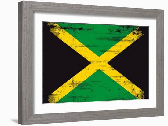 Jamaican Grunge Flag An Old Jamaican Flag Whith A Texture-TINTIN75-Framed Art Print