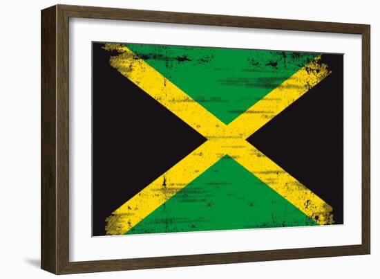 Jamaican Grunge Flag An Old Jamaican Flag Whith A Texture-TINTIN75-Framed Art Print