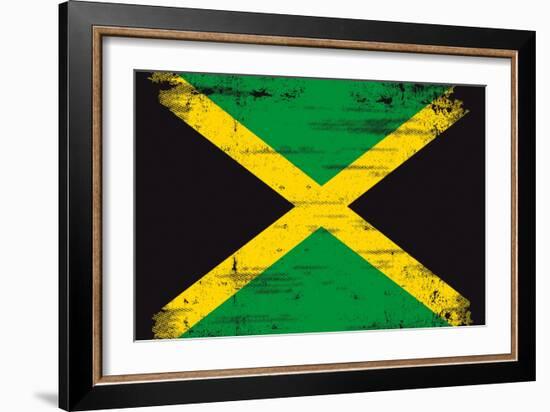 Jamaican Grunge Flag An Old Jamaican Flag Whith A Texture-TINTIN75-Framed Art Print