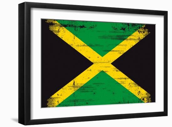 Jamaican Grunge Flag An Old Jamaican Flag Whith A Texture-TINTIN75-Framed Art Print