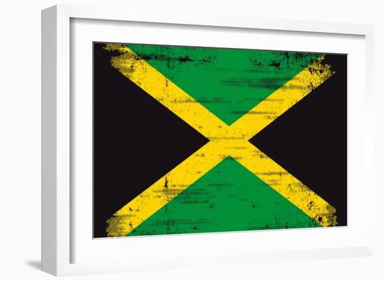 Jamaican Grunge Flag An Old Jamaican Flag Whith A Texture-TINTIN75-Framed Art Print