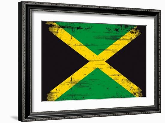 Jamaican Grunge Flag An Old Jamaican Flag Whith A Texture-TINTIN75-Framed Art Print