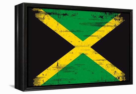 Jamaican Grunge Flag An Old Jamaican Flag Whith A Texture-TINTIN75-Framed Stretched Canvas