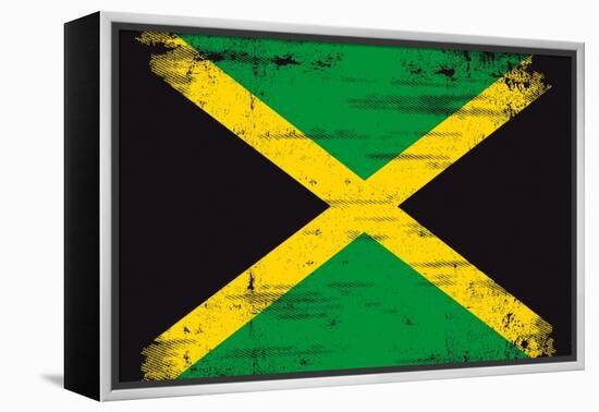 Jamaican Grunge Flag An Old Jamaican Flag Whith A Texture-TINTIN75-Framed Stretched Canvas