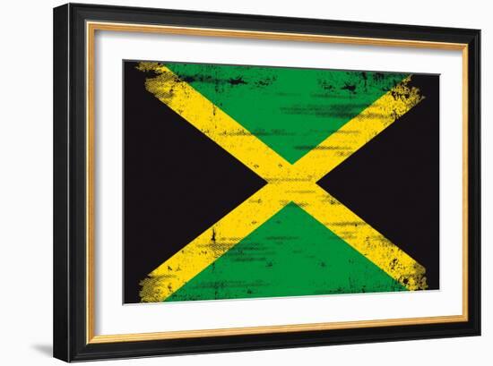 Jamaican Grunge Flag An Old Jamaican Flag Whith A Texture-TINTIN75-Framed Premium Giclee Print