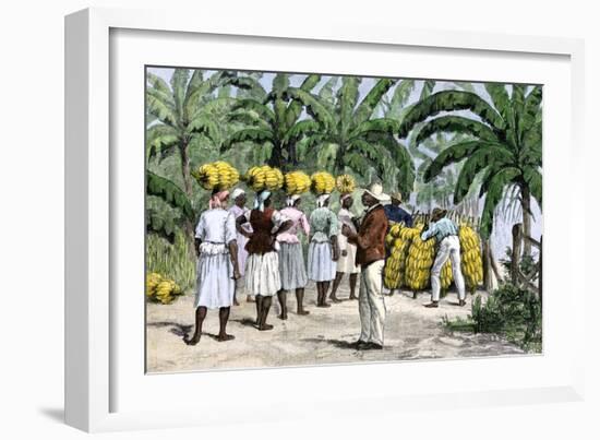 Jamaican Women Carrying Bananas to a Seaport, 1800s-null-Framed Giclee Print
