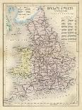 Map of England and Wales Showing Railways and Canals-James Archer-Photographic Print