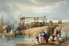 Persian Wheel Raising Water from the Sutlej River, Punjab, 1842-James Atkinson-Framed Giclee Print