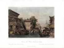 Scene on the Honan Canal, Near Canton, China, C1840-James B Allen-Giclee Print