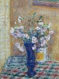 Bluebells and Narcissi in a Decorated Vase, (Oil on Canvas)-James Bolivar Manson-Mounted Giclee Print