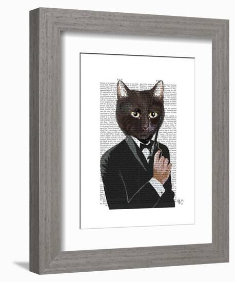 James Bond Cat-Fab Funky-Framed Art Print