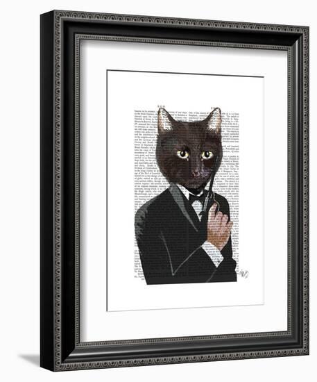 James Bond Cat-Fab Funky-Framed Art Print