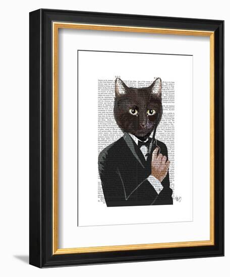 James Bond Cat-Fab Funky-Framed Art Print