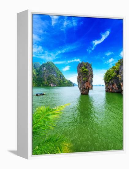 James Bond Island Thailand Travel Destination. Phang Nga Bay Archipelago-SergWSQ-Framed Premier Image Canvas