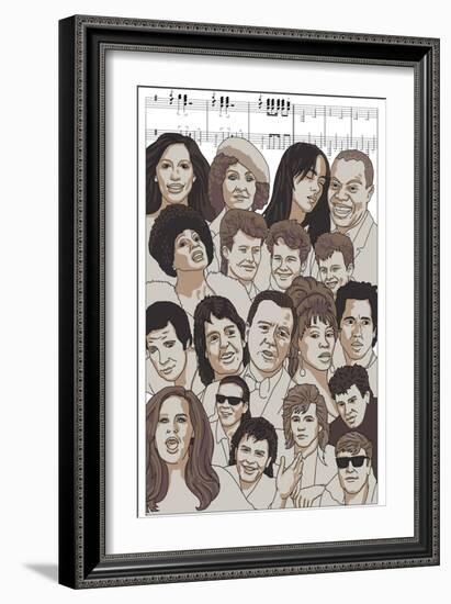 James Bond Theme Tune Musicians, 2022 (Digital Art)-Claire Huntley-Framed Giclee Print