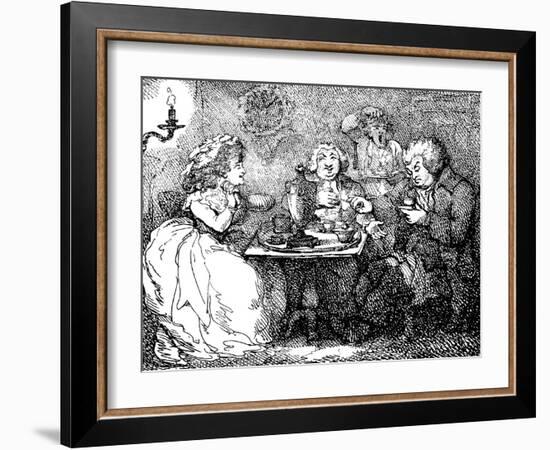 James Boswell, His Wife, and Dr Johnson at Tea in Edinburgh, 1773-Thomas Rowlandson-Framed Giclee Print