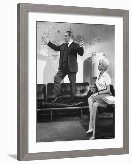 James Cagney and Lilo Pulver in One, Two, Three, a Film Directed by Billy Wilder-Gjon Mili-Framed Premium Photographic Print