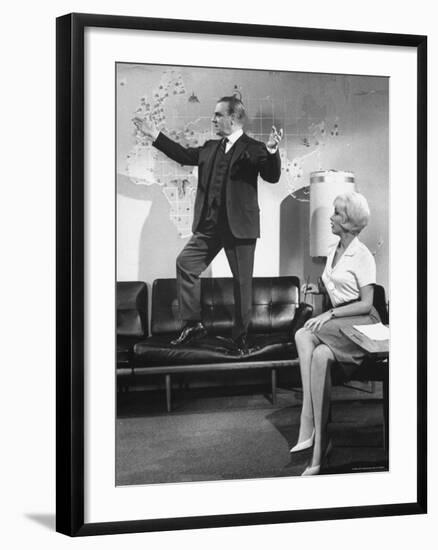 James Cagney and Lilo Pulver in One, Two, Three, a Film Directed by Billy Wilder-Gjon Mili-Framed Premium Photographic Print