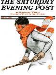 "Women's Ice Hockey," Saturday Evening Post Cover, February 21, 1925-James Calvert Smith-Premier Image Canvas