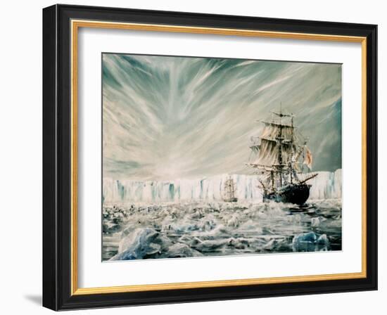 James Clark Ross discovers Antarctic Ice Shelf-Vincent Alexander Booth-Framed Giclee Print