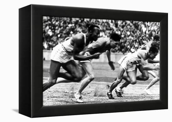 James Cleveland "Jesse" Owens, American Athlete at Departure of 100M Race at Olympic Games in 1936-null-Framed Stretched Canvas