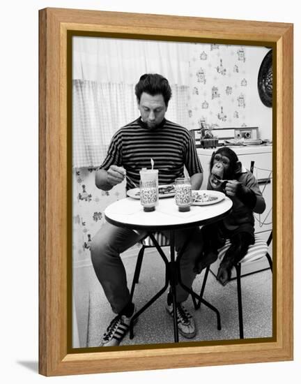 James Davis and His Pet Chimpanzee-Ralph Crane-Framed Premier Image Canvas