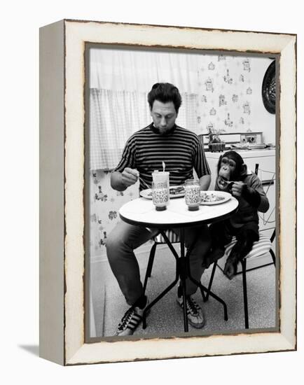 James Davis and His Pet Chimpanzee-Ralph Crane-Framed Premier Image Canvas