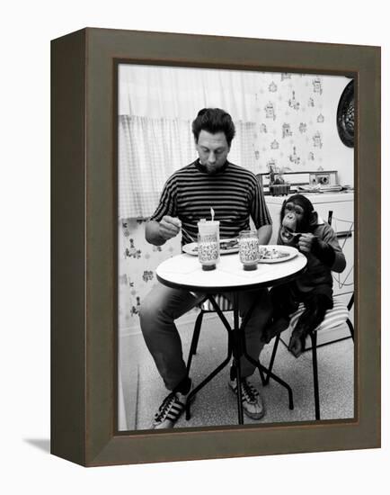 James Davis and His Pet Chimpanzee-Ralph Crane-Framed Premier Image Canvas