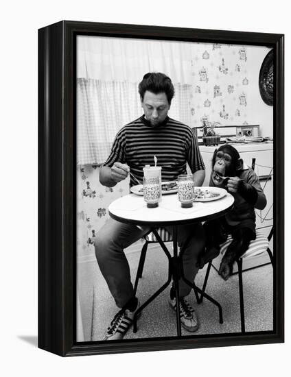 James Davis and His Pet Chimpanzee-Ralph Crane-Framed Premier Image Canvas