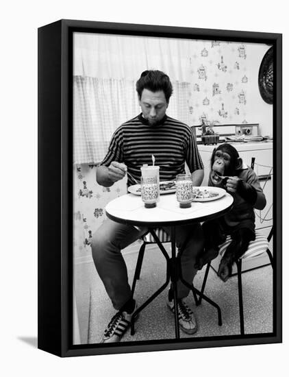 James Davis and His Pet Chimpanzee-Ralph Crane-Framed Premier Image Canvas