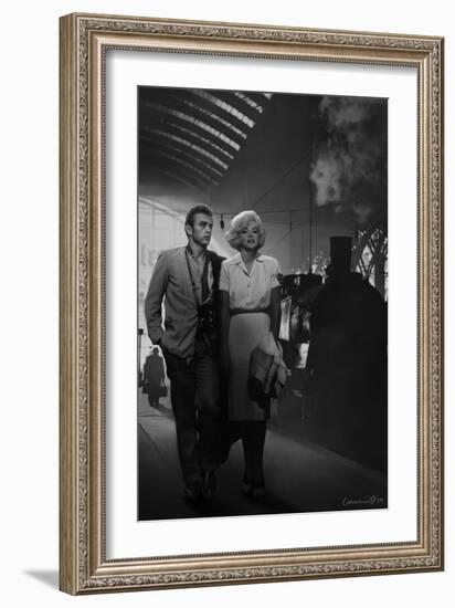 James Dean and Marilyn at the Station-Chris Consani-Framed Premium Giclee Print