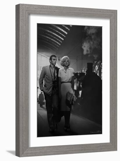 James Dean and Marilyn at the Station-Chris Consani-Framed Art Print