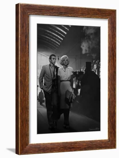 James Dean and Marilyn at the Station-Chris Consani-Framed Art Print