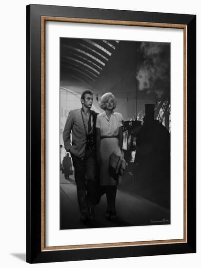 James Dean and Marilyn at the Station-Chris Consani-Framed Art Print