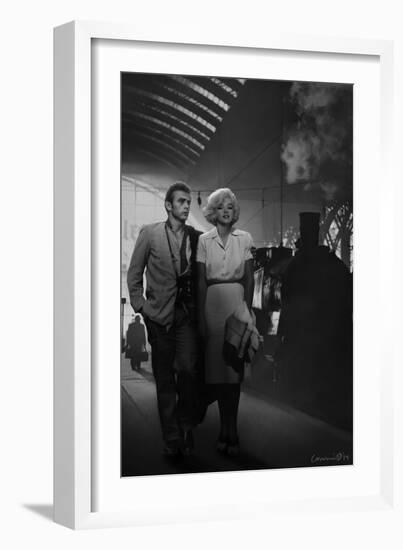 James Dean and Marilyn at the Station-Chris Consani-Framed Art Print