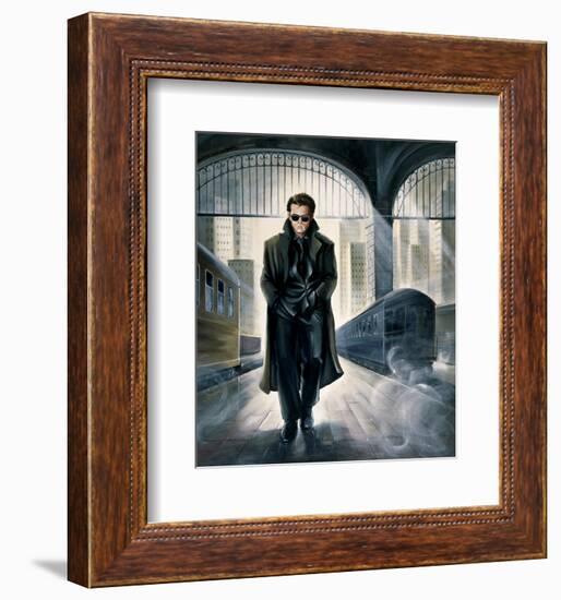 James Dean Parting Train-Renate Holzner-Framed Premium Giclee Print