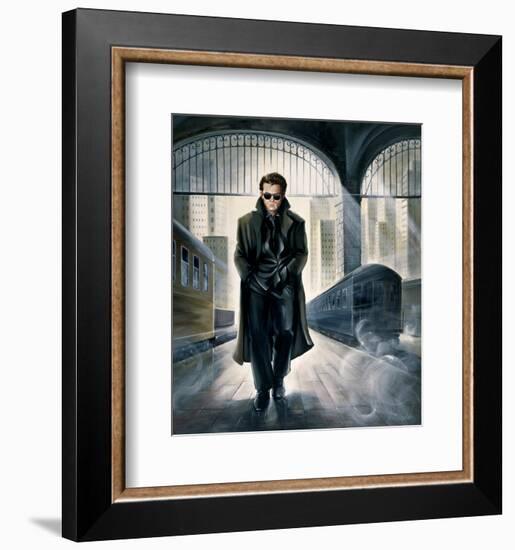 James Dean Parting Train-Renate Holzner-Framed Premium Giclee Print