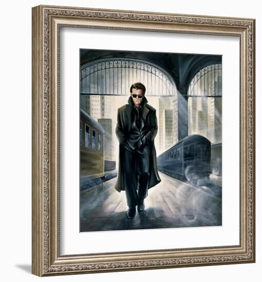 James Dean Parting Train-Renate Holzner-Framed Art Print