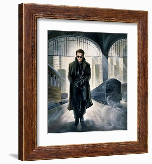 James Dean Parting Train-Renate Holzner-Framed Art Print